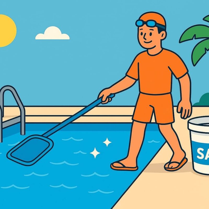 Maintaining a salt water swimming pool